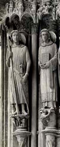 A statue of St. Theodore at the Chartres Cathedral